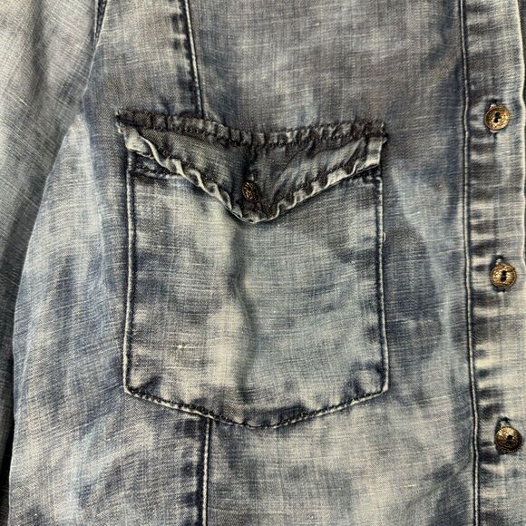 Blank NYC Blue Button Down Shirt - Picture 7 of 10